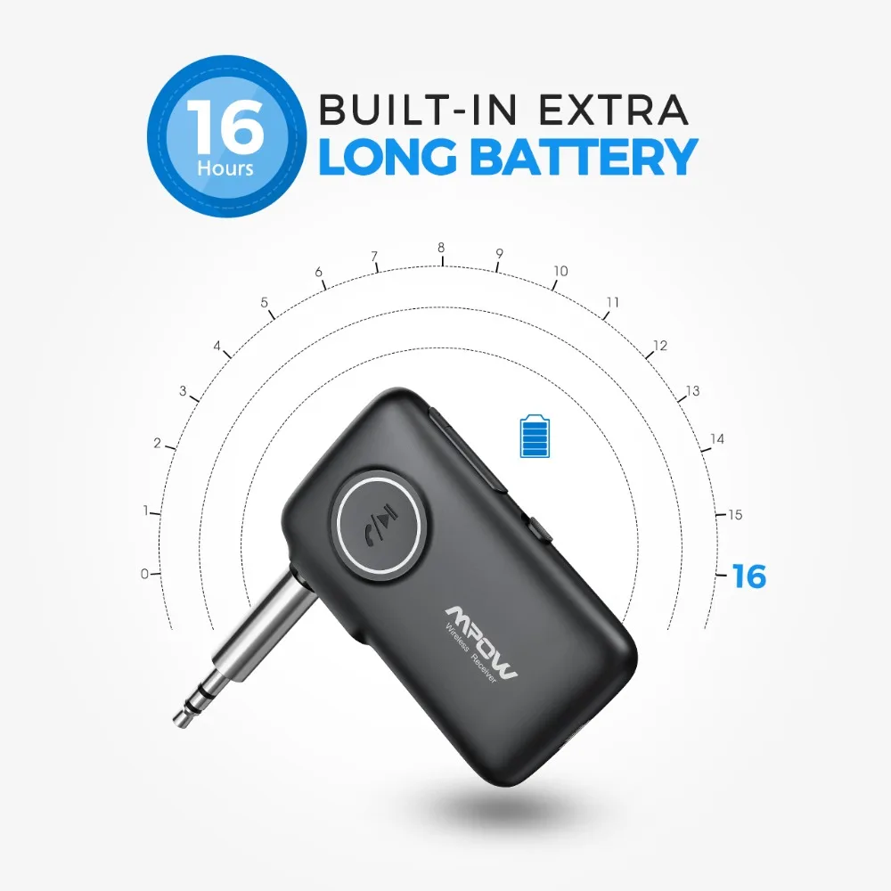 mpow upgraded v5 0 bluetooth receiver car bluetooth adapter with 15h playtime for tv headphones speaker game audio aux car bh298 free global shipping
