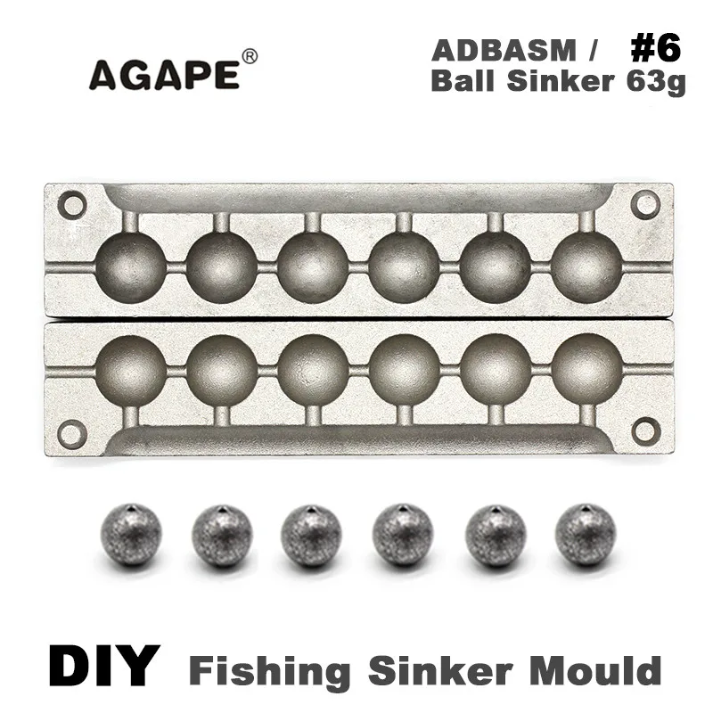Agape DIY рыболовные шарики грузила пресс-форма ADBASM/#6 шариковый 63 г 6 полостей | Спорт