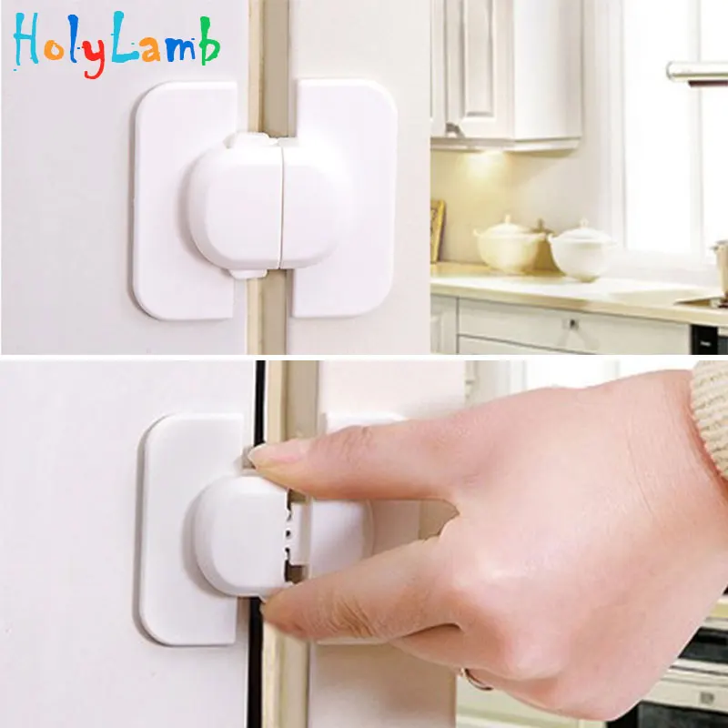 Cerradura de refrigerador para el hogar, cerrojo de seguridad para ni&ntilde;os peque&ntilde;os, gabinete, 3 unids/lote-0