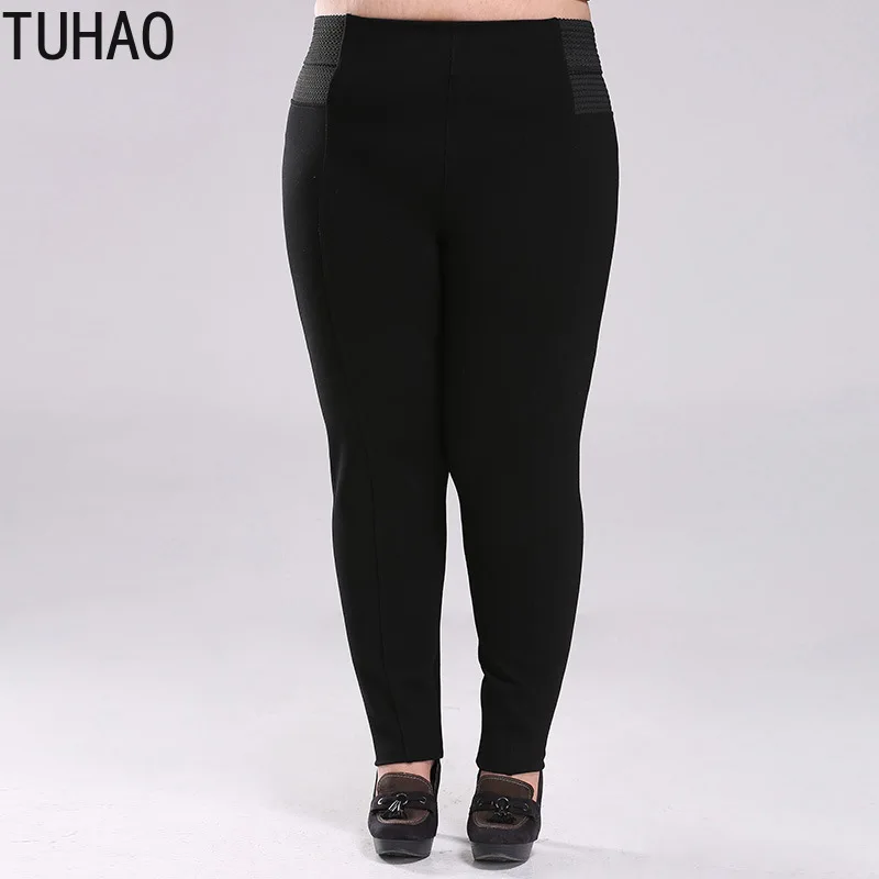 TUHAO размера плюс 10XL 8XL 6XL женские черные узкие брюки с высокой талией обтягивающие леггинсы повседневные Стрейчевые элегантные офисные брюки MS
