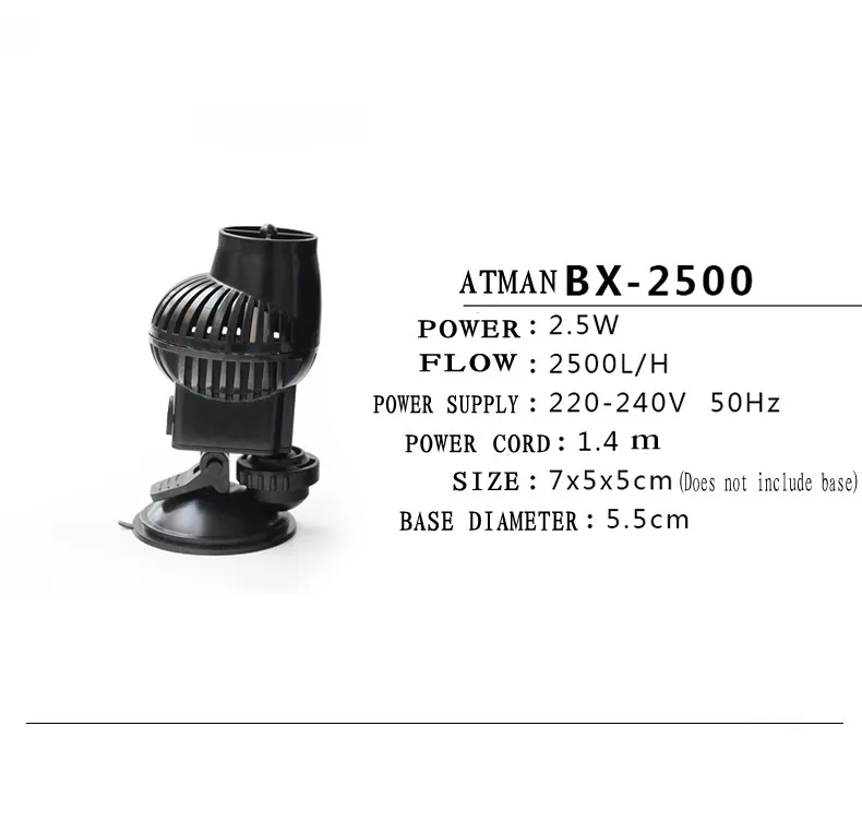 ATMAN Fish Tank волновой насос для аквариума бесшумный серфер вращение на 360 градусов