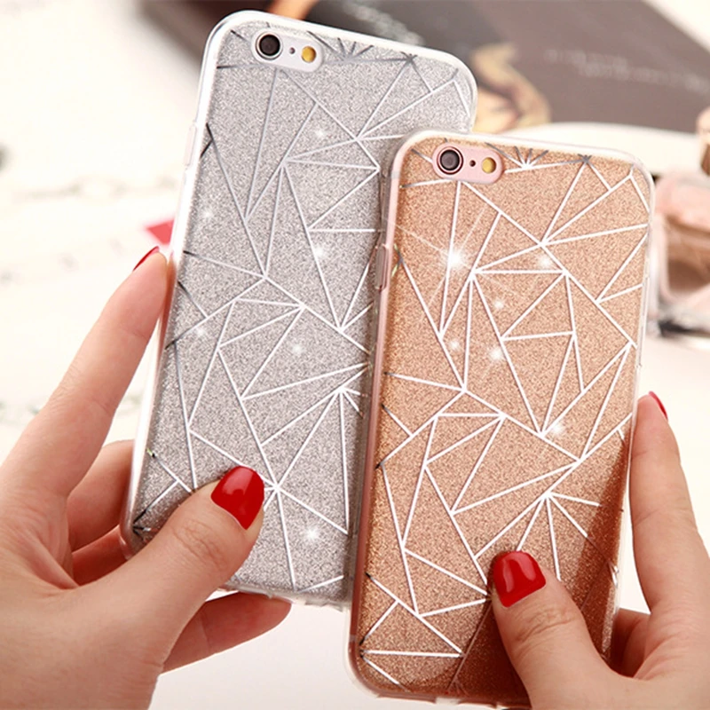 Роскошный сверкающая блестящая чехол для iPhone X XS 5 5S SE 6 S 7 8 Plus блестящий