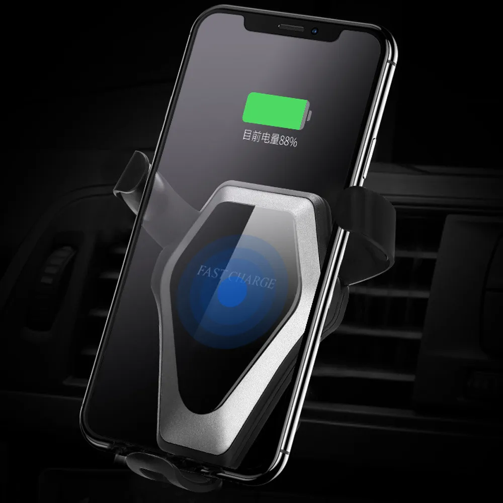 Автомобильное беспроводное зарядное устройство Qi для iPhone XS Max X 8 10w быстрая