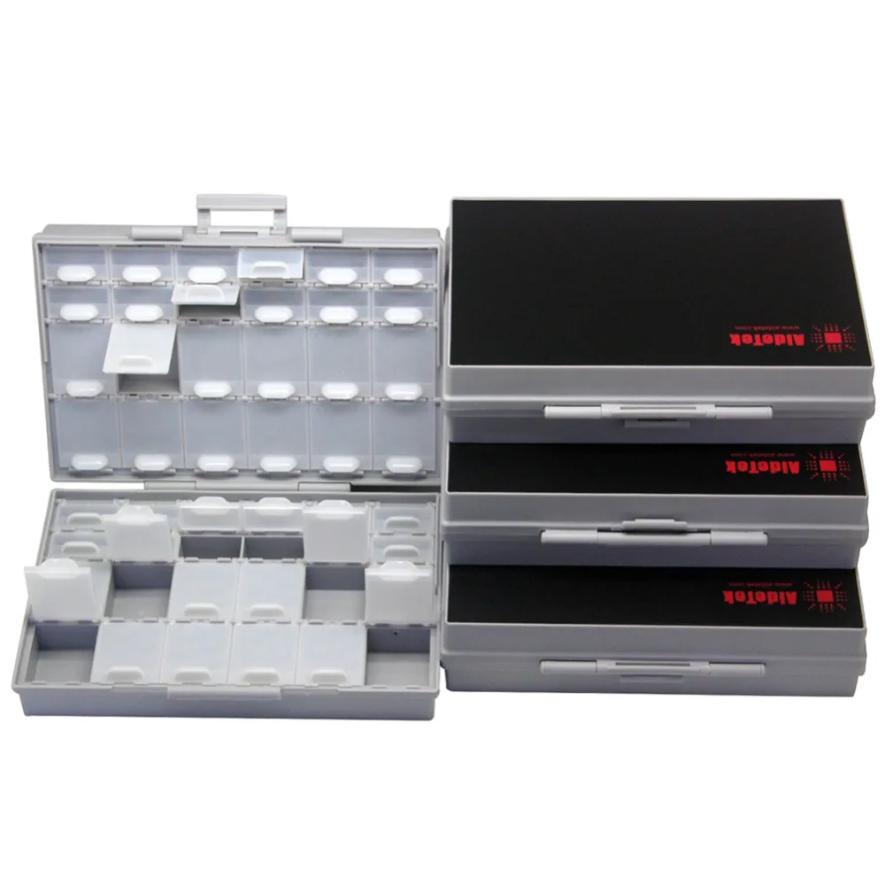 

4 шт. AideTek BOX-ALL-48, пустой органайзер, корпус для хранения бусин для рукоделия, SMD SMT, пластиковый ящик для поверхностного монтажа