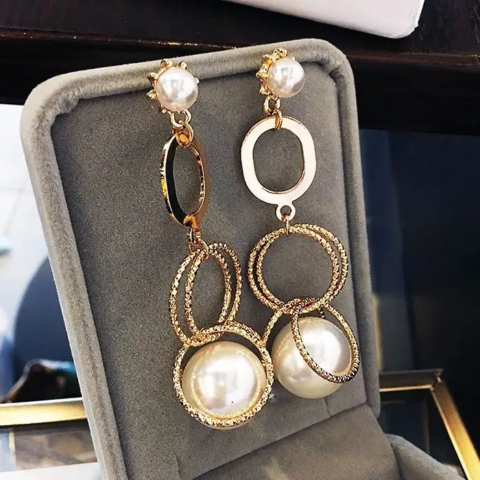 Темперамент серьги для женщин с геометрическим рисунком круг мяч длинные