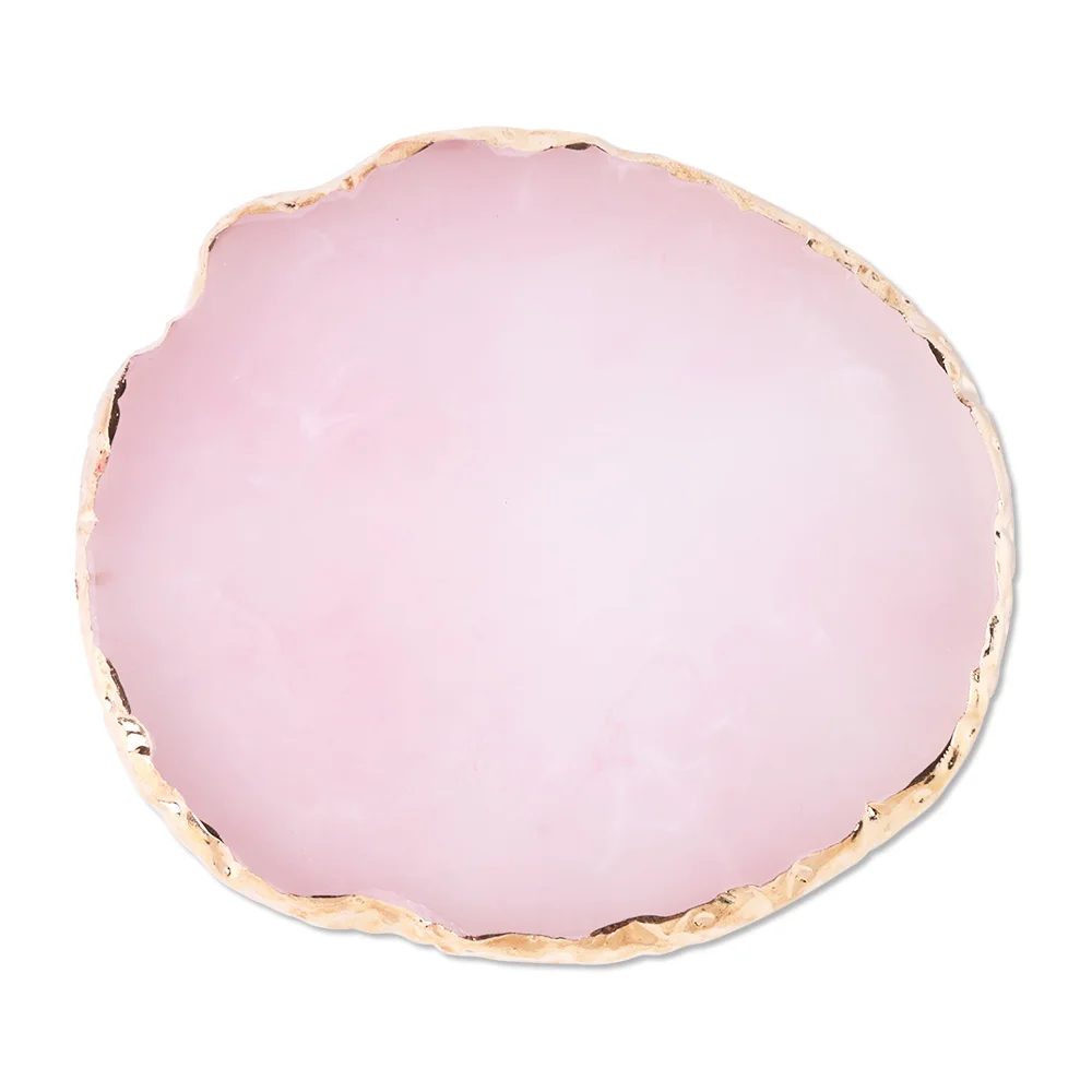 Pink Round 1 шт., полимерная Палитра для ногтей, круглая Квадратная тарелка, УФ-Гель-лак для рисования, пигментный держатель, пластина, дисплей, инструменты для маникюра BE665 - Цвет: Pink Round
