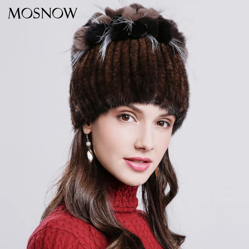 Норковый мех женская шапка мода меховой цветок из кролика Рекс высокое качество