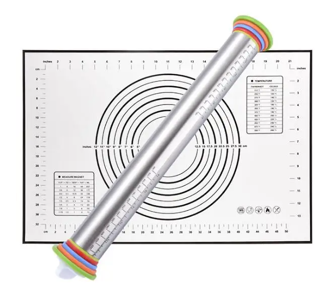 Style B 2PCS XITUO нержавеющая сталь 17 дюймов Скалка регулируемого размера Кондитерские доски съемное кольцо для теста и помадки ролик выпечки хлебная выпечка - Цвет: Style B 2PCS