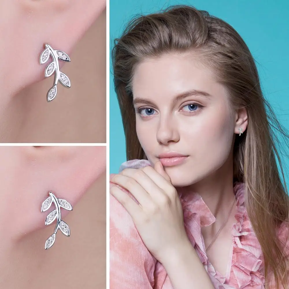 Женские серьги-гвоздики с фианитом JewelryPalace корейские серьги из стерлингового