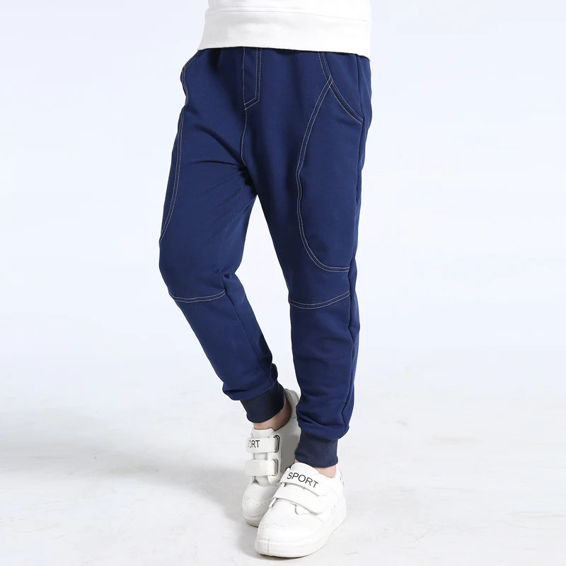 NAVY BLUE pants Детские штаны для мальчиков, коллекция года, Новая Осенняя детская одежда длинные брюки спортивная одежда для мальчиков-подростков Осенние повседневные Хлопковые Штаны для детей от 4 до 14 лет - Цвет: NAVY BLUE pants