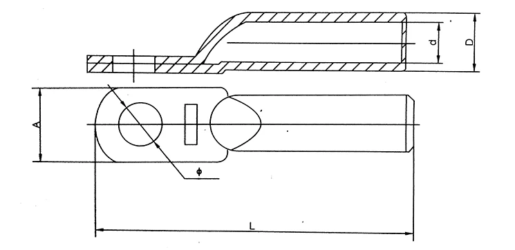 DTG-10 DTG-16 DTG-25 DTG-35 трубчатый Тип Луженая Медь Мощность жильный кабель резьбовое отверстие холодной Пресс разъем выступ обжимной терминал