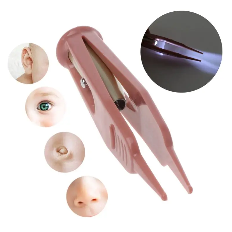 

Baby Flashlight Dig Booger Clip Infants Clean Ear Nose Navel Visible Safety Tweezers Safe Forceps Cleaning Supplies Health Care