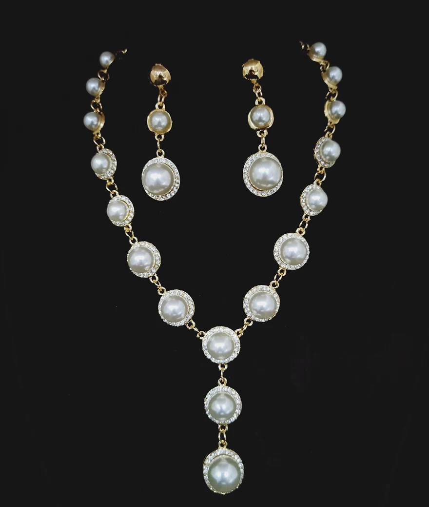 TR design Элегантный Искусственный Жемчуг Свадебные Ювелирные наборы Кристаллы