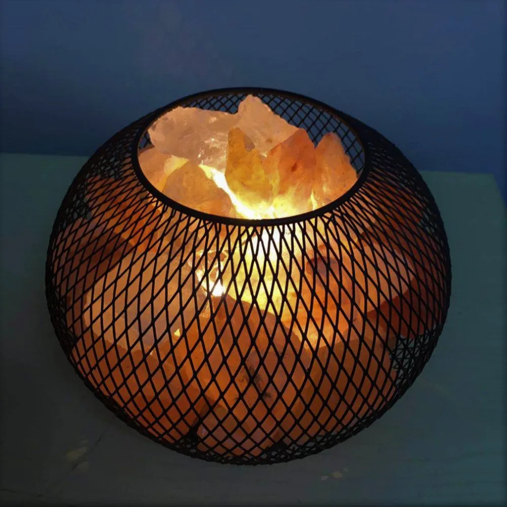 Гималайский кристалл рок соляная лампа светодиодный Спальня ночник