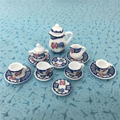 1:12 Кукольный Миниатюрный Мебель для куклы мини керамика чай набор посуды Кухня Игрушка ролевые игры игрушечные лошадки детей обувь д - Цвет: 10