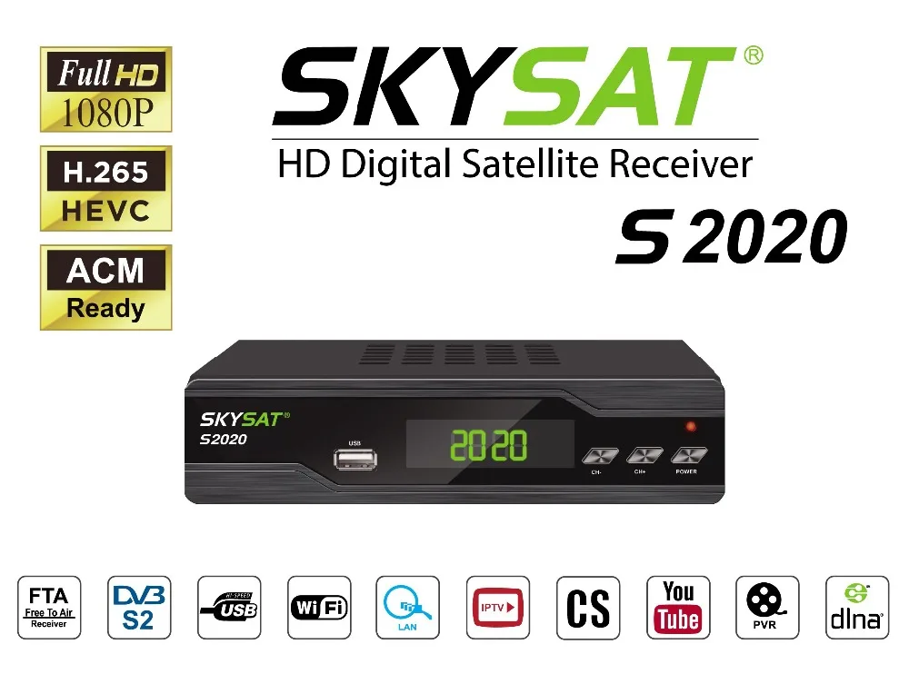 SKYAT S2020 IKS SKS приемник для Южной Америки Поддержка IPTV Xtream-коды m3u CCCam Newcamd Powervu Biss WiFi 3g