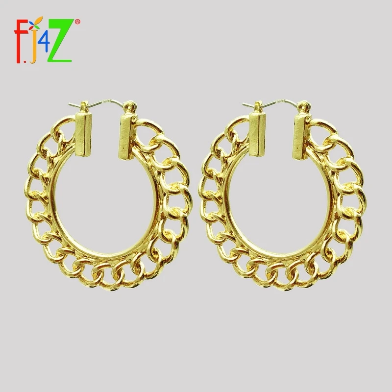 Женские круглые серьги кольца F.J4Z модные трендовые из сплава Клубные