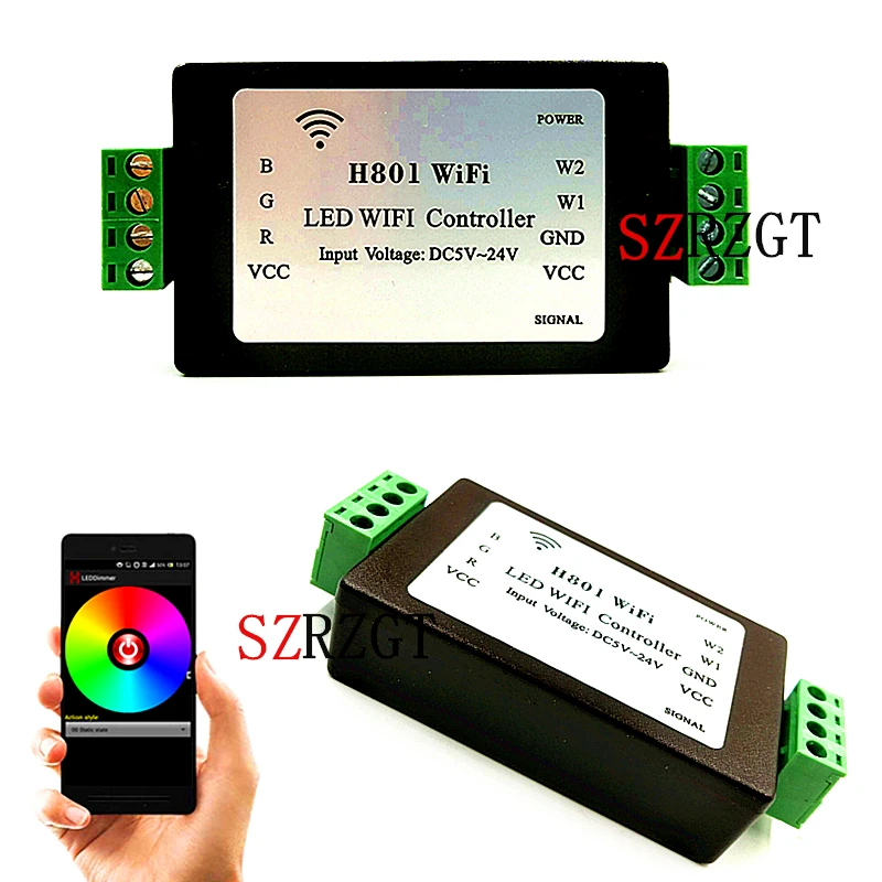 H801 WiFi RGBW LED WIFI контроллер DC5-24V вход 4CH * 4A выход | Лампы и освещение