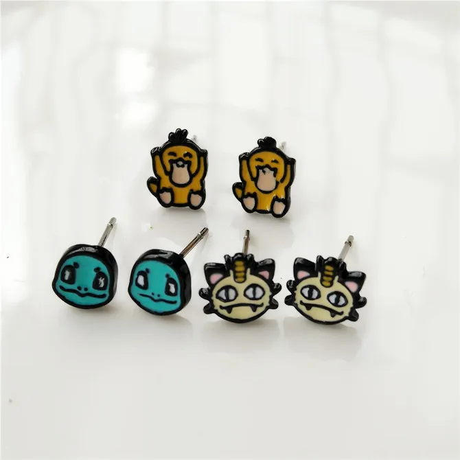 IVYYE Bulbasaur Jigglypuff модная аниме Сережка с героями мультфильмов милые серьги-гвоздики с животными для женщин девочек детские украшения Рождественский подарок