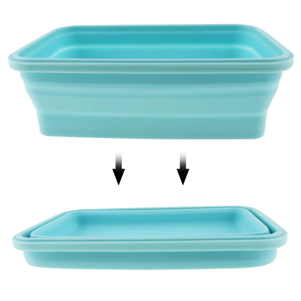 

Rectangle Silicone Lunch Box Collapsible Portable Box Bowl Bento Boxes Folding Food Container 350/500/800/1200ml