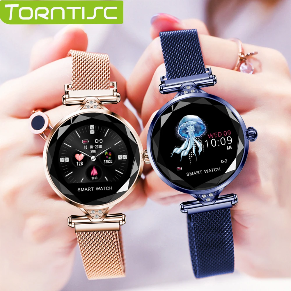 Torntisc, Роскошные Смарт-часы для женщин, водонепроницаемые, Дамская мода, Смарт-часы, фитнес-трекер для измерения сердечного ритма для Android IOS, подарок для телефона