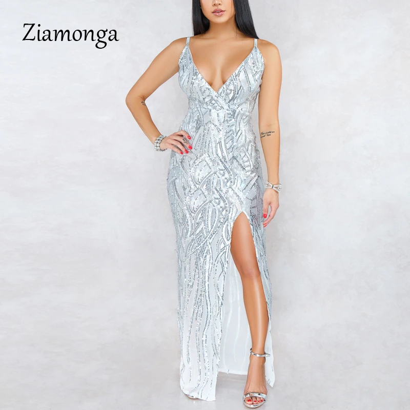 Ziamonga летнее сексуальное платье с блестками женские платья в полоску высоким