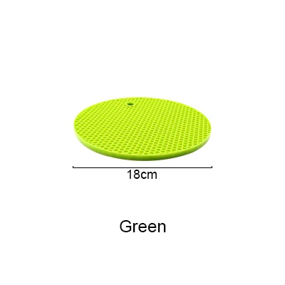 green Утолщенная сотовая Пищевая силиконовая подставка для еды Нескользящая изоляционная подкладка термостойкая Подставка под стол коврик высокая температура AKUHOME - Цвет: green