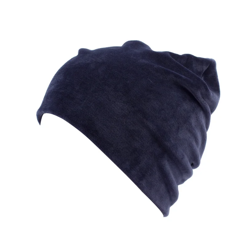 Navy Женская велюровая шапка бини, повседневная, полиэстер, Skullies Beanies, для женщин, зимняя, бархатная, плотная, Балаклава, капот, Sapka GS034C-1 - Цвет: Navy