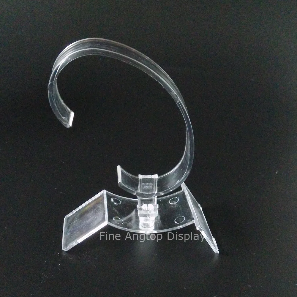 20pcs/lot Clear Plastic Jewelry Watch Display Stand Holder C Ring Rack