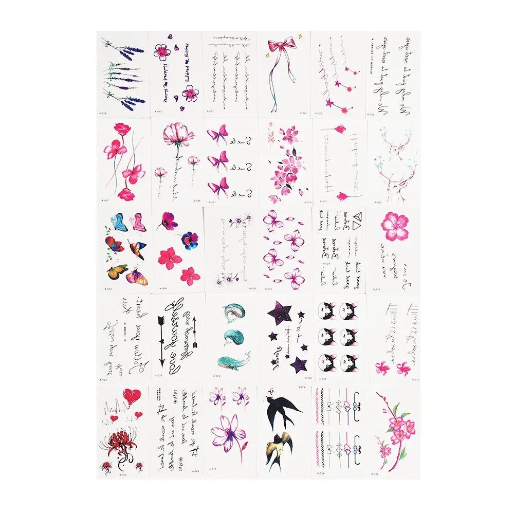 30 шт Временные металлические Татуировки золотые серебряные флэш татуировки