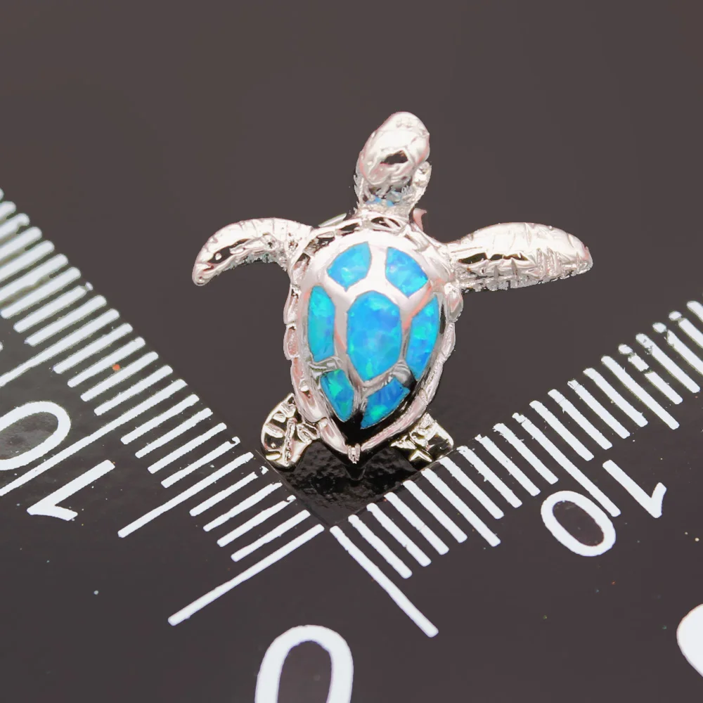 Hermosa Blue Fire Opal морские серьги с дизайном «Черепаха» 925 Стерлинговое Серебро-Сережка-гвоздик ювелирная для женщин Мода женские вечерние праздники
