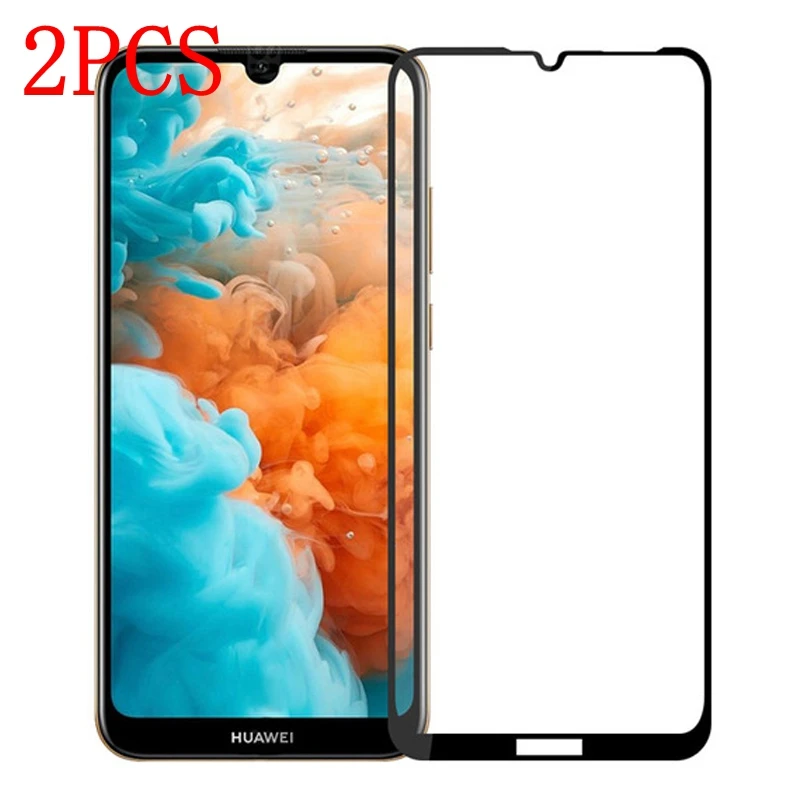 Закаленное стекло с полным покрытием для Huawei Y6 2019 защитная пленка экрана Pro