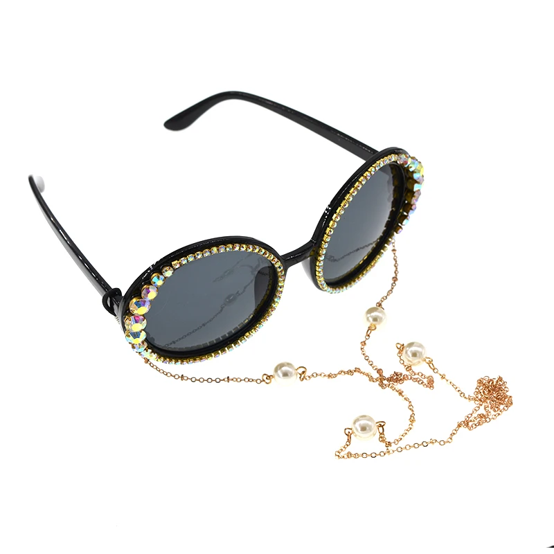Big Frame Brand Designer Baroque Sunglasses Women Personality Style Chains Decoration Crystals Glass Female Fashion Eyeglass | Аксессуары