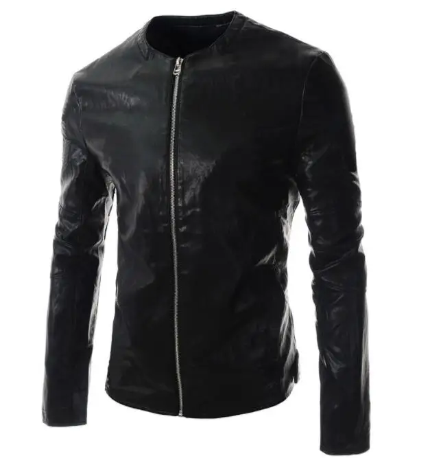 5661 Black Новая мотоциклетная куртка из искусственной кожи мужские винтажные Ретро мото искусственная Панк кожаные куртки одежда для мотоцикла пальто приталенный Размер M-4XL - Цвет: 5661 Black