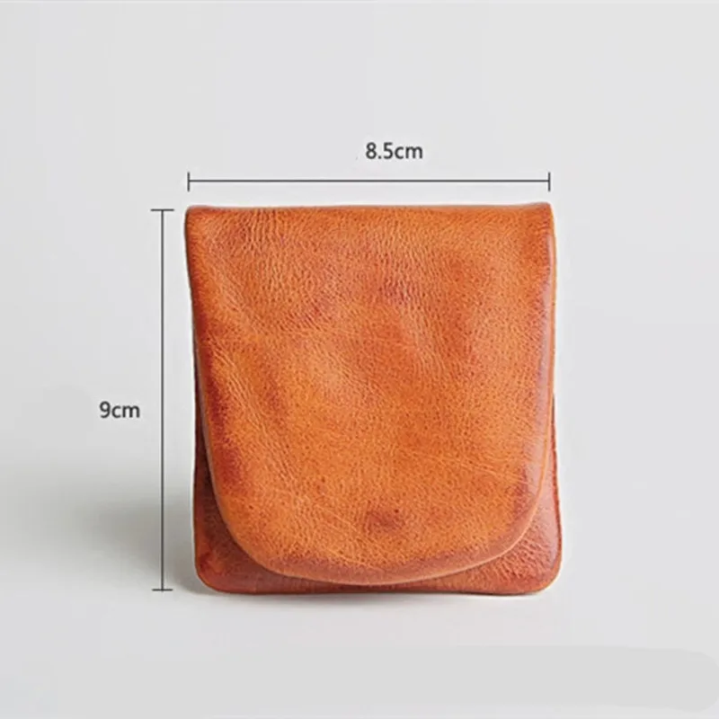 LEACOOL EDC Кошелек для монет из воловьей кожи, мужская деловая тонкая мини сумка для монет, маленький кошелек для ключей, нулевой кошелек, защелкивающиеся сумки для гарнитур