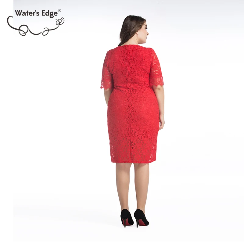 Элегантный плюс Размеры Для женщин кружевное платье 2018 лето-осень выдалбливают