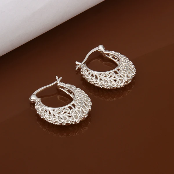 Серьги из стерлингового серебра 925 пробы, модное ювелирное изделие из серебра 925 пробы, серьги-кольца цветок для женщин SE329