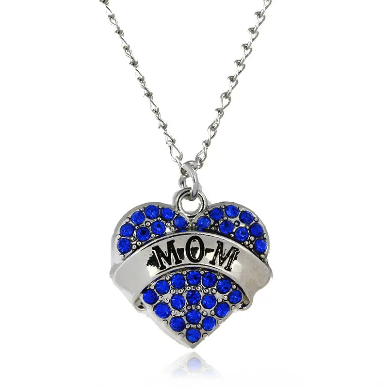

Bespmosp 24 шт./лот хрустальные стразы оптовая продажа ожерелье с кулоном в виде синего сердца подарок на день матери женское семейное ювелирное ...