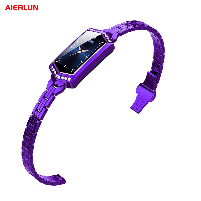 Aierlun IP68 женские Смарт-часы фитнес-браслет трекер активности пульсометр кровяное давление для ios Android apple iPhone - Цвет: Royal Purple