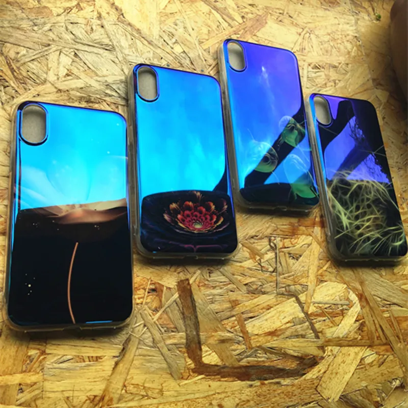 E-SKY Blue Ray рисунком чехол для iPhone 6s 6 7 8 плюс Мягкие силиконовые Симпатичные случаи