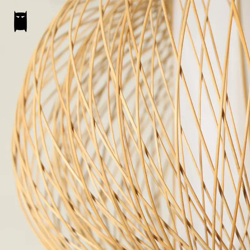 Бамбуковая плетеная ротанговая абажур Глобус шар подвесной светильник