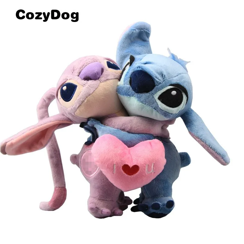 Stitch Holding Angel Аниме Лило и Стич плюшевая игрушка кукла Стич скрумп Ангел плюшевый брелок Тапочки шнурок сумка Подвеска высшего класса плюшевые куклы - Цвет: Stitch Holding Angel