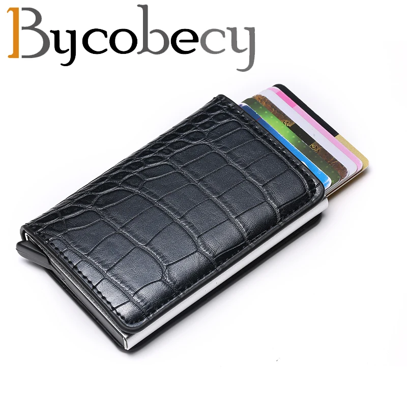 Bycobecy бизнес чехол для ID карты мужской кредитный держатель для карт s модный автоматический RFID держатель для карт алюминиевые кошельки для банковских карт