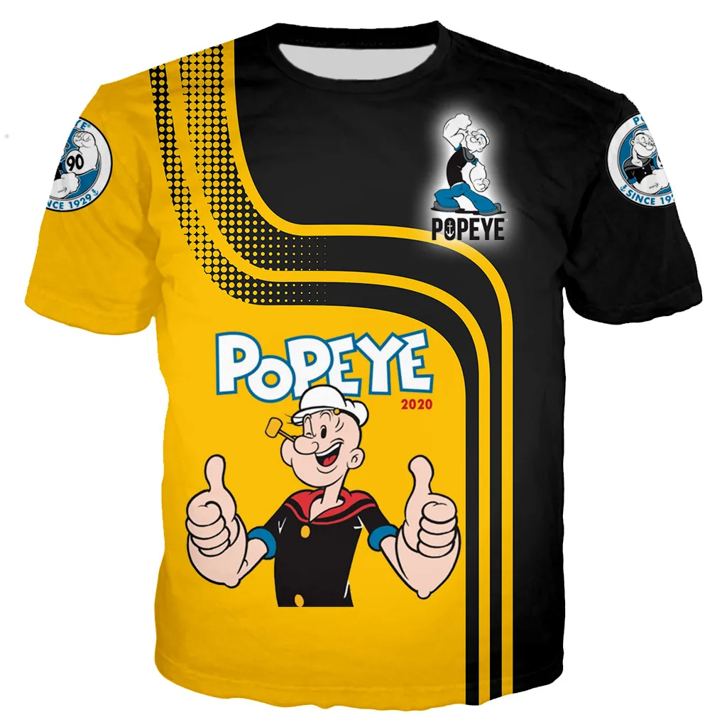 Новое поступление Классическая мультяшная серия 90 х Popeye 3D принт мужская и
