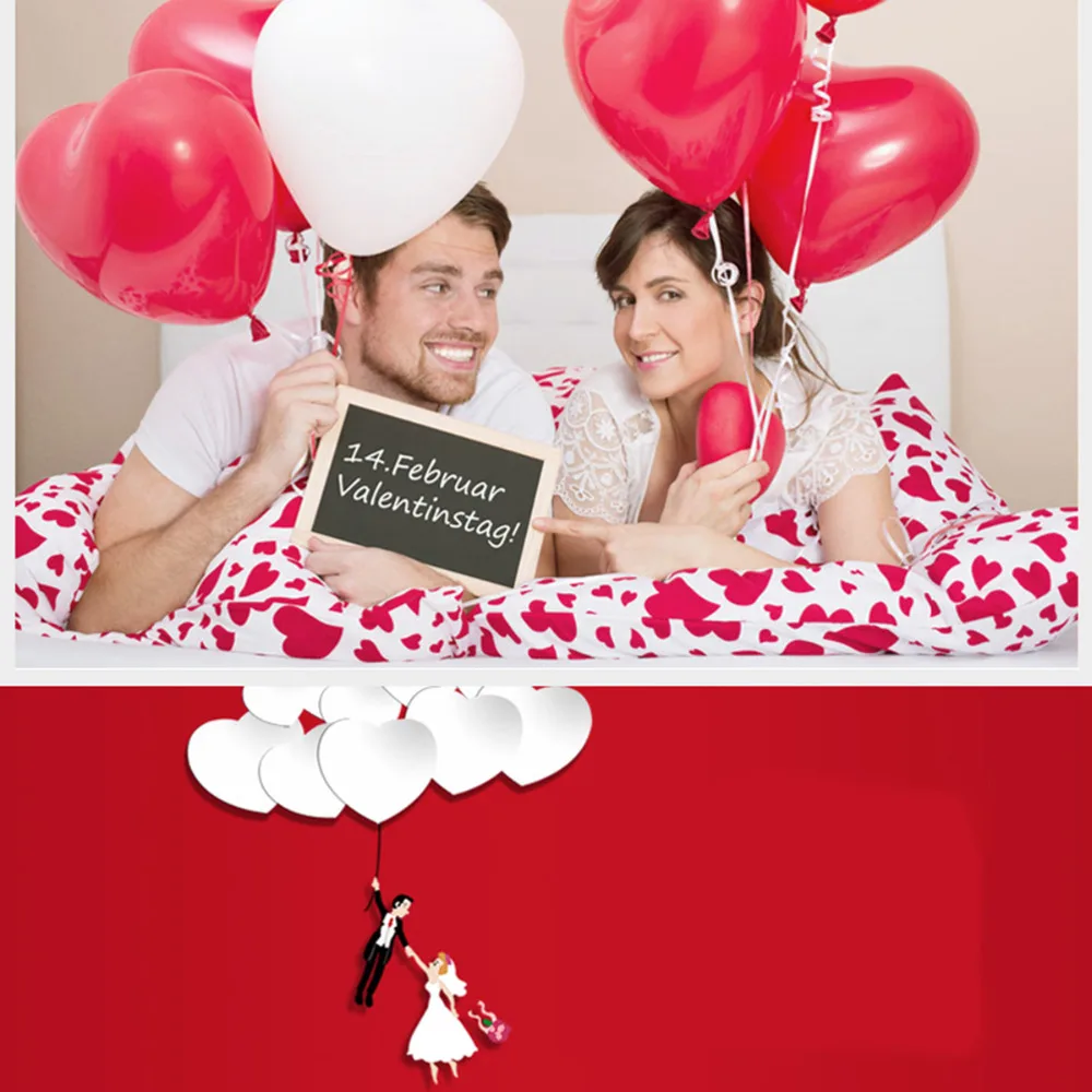 10 шт./лот романтические латексные гелиевые воздушные шары с красным сердечком 12