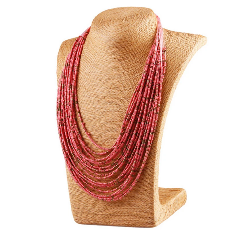 Women Bohemian Style Long Bohe Necklace Handmade Beads Chainbone Chain Vintage Ethnic Accessories Jewelry Gift | Украшения и