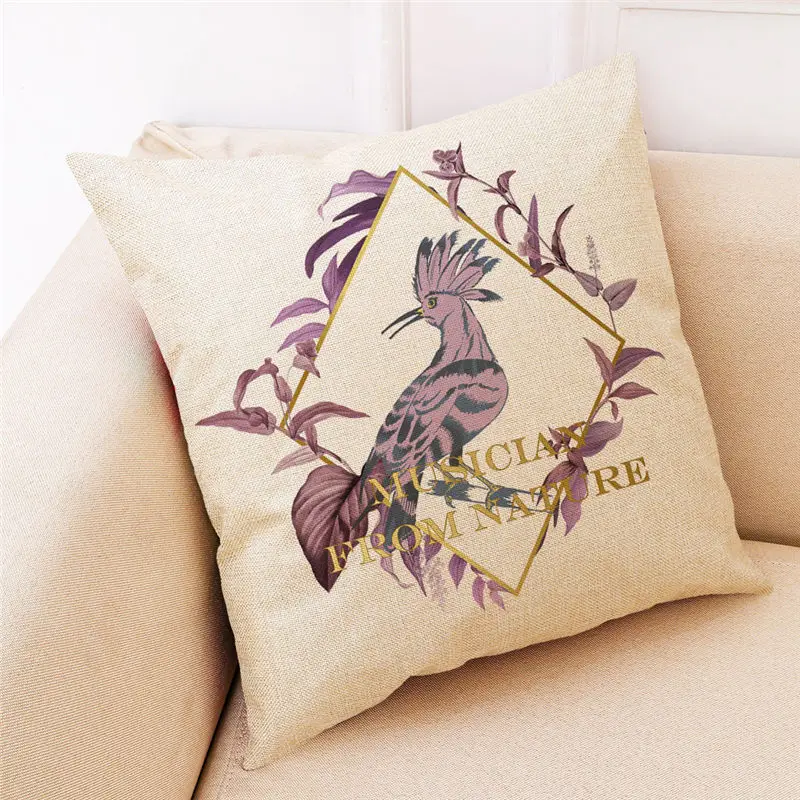 Винтажный Декор птиц домашний полиэстер Бежевый наволочка украшение диван