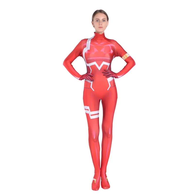 Женский костюм для косплея Дарлинг во Франции Zero Two из спандекса зентай женский