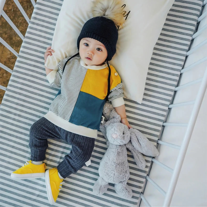 Lemonmiyu/вязаные штаны для малышей осенние шаровары теплые мягкие однотонные