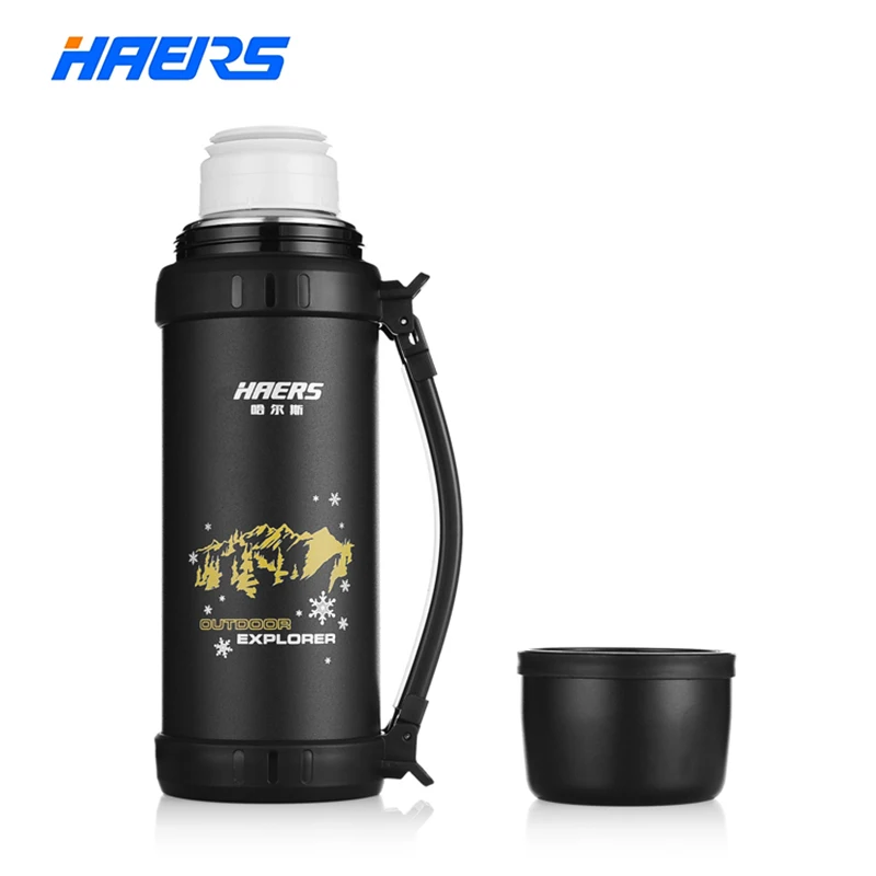 Фирменный термос Haers 1.1L нержавеющая сталь. Спортивная бутылка для питьевой воды с